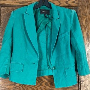 Bcbgmaxazria Natalia green cropped jacket 3/4 sleeves size small